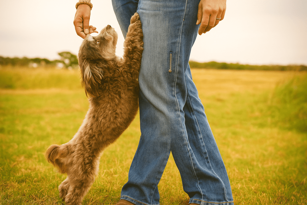 A touching image of a Prada, Jacqualyn Bellavia beautiful pup showing loyalty and love, perfect for Stories & Inspiration about faith, resilience, and the bonds that guide us forward